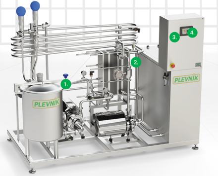 Průtokový pasterizátor PP 500-3000 l