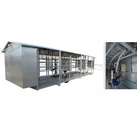 Mobilní dojírna / 6 dojecích jednotek / dojení do nádrže / se sběrnou nádobou / se skříní