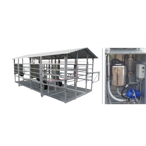 Mobilní dojírna / 4 dojecí jednotky / dojení do nádrže / se sběrnou nádobou